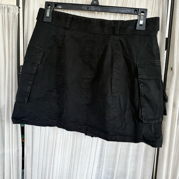 POSTER GIRL Black Utility Mini Skirt with Buckle Detail - Picture 2 of 3
